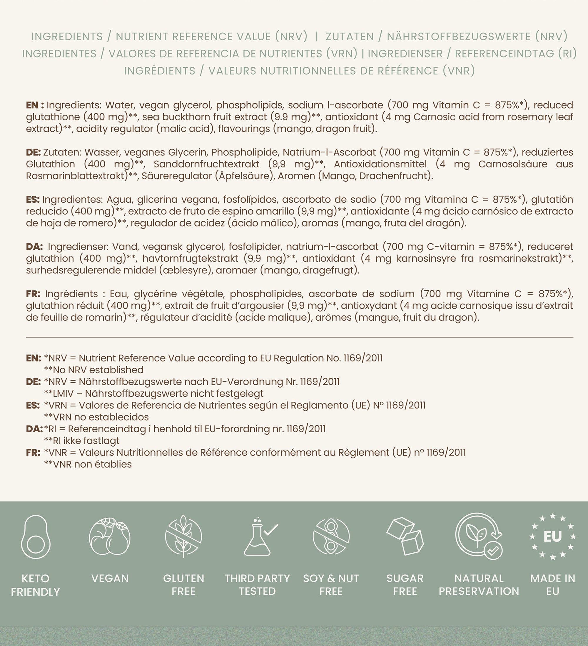 Skin &amp; Cellular Protection Liposomal Glutathione + Vitamin C | Orlique