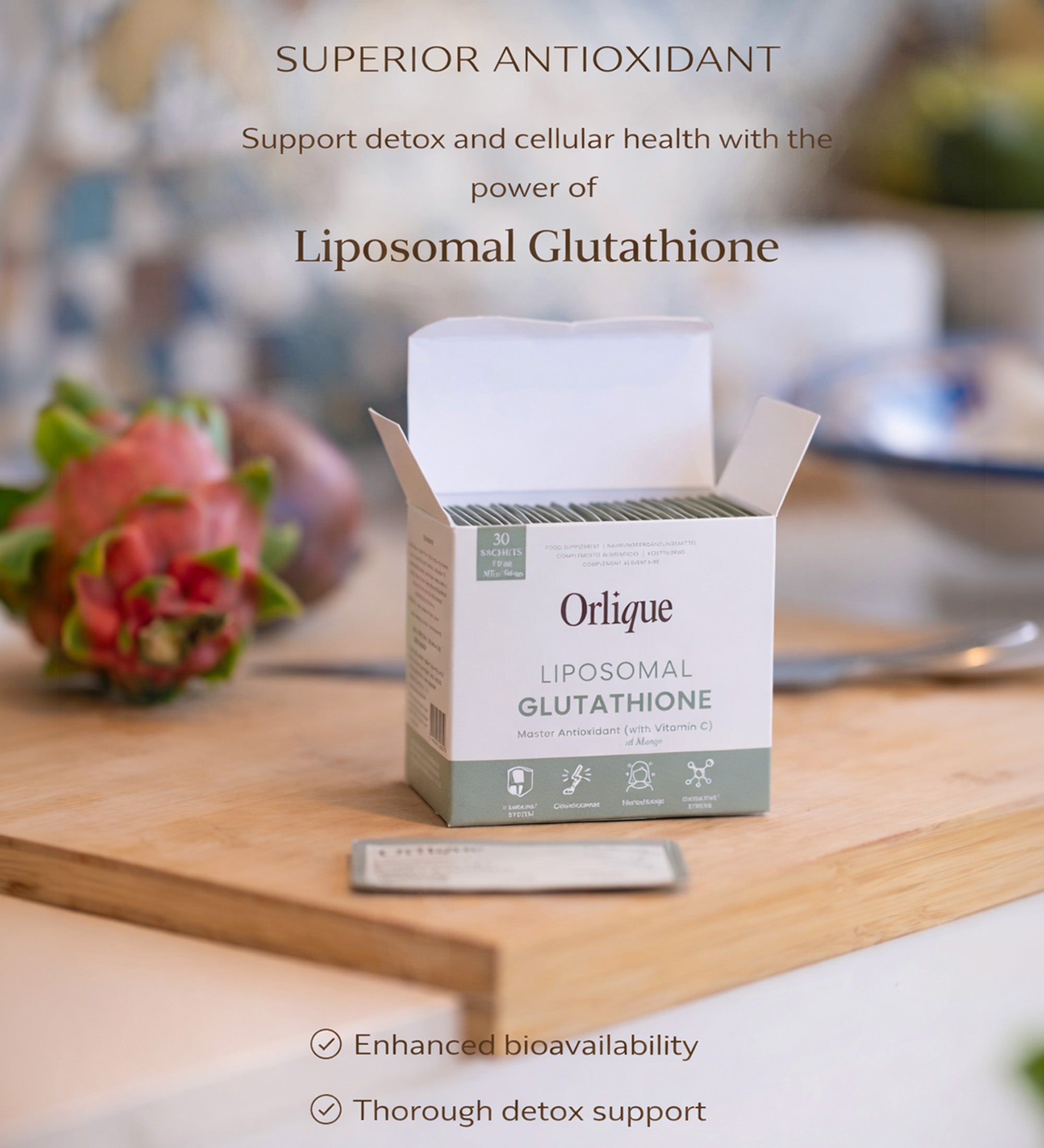 Skin &amp; Cellular Protection Liposomal Glutathione + Vitamin C | Orlique