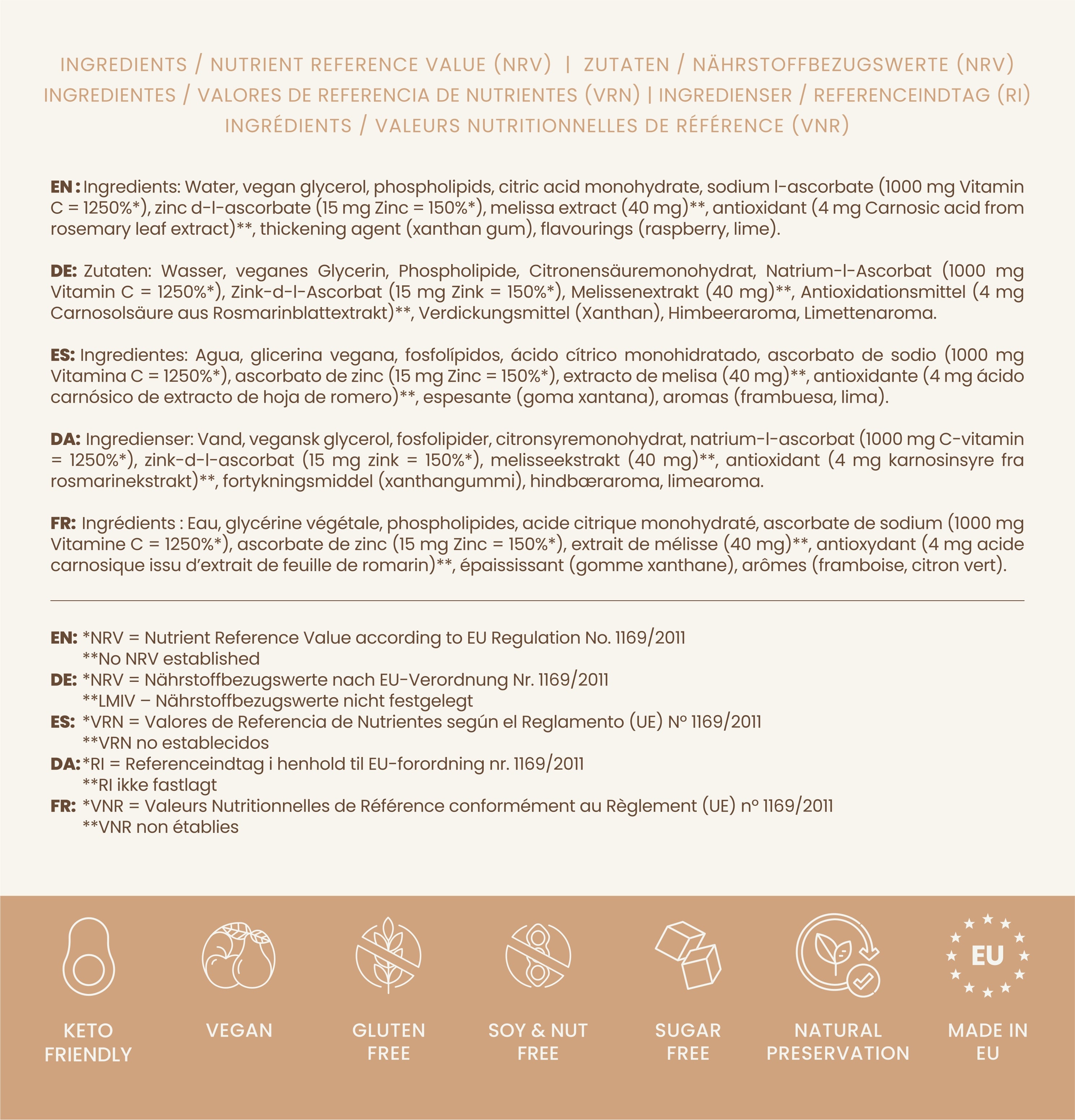 Immune Defense Liposomal Vitamin C with Zinc and Citrus Bioflavonoids